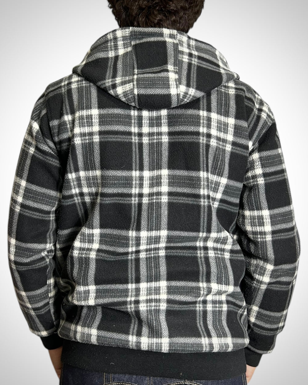 Vintage Check Hoodie Pile Jacket