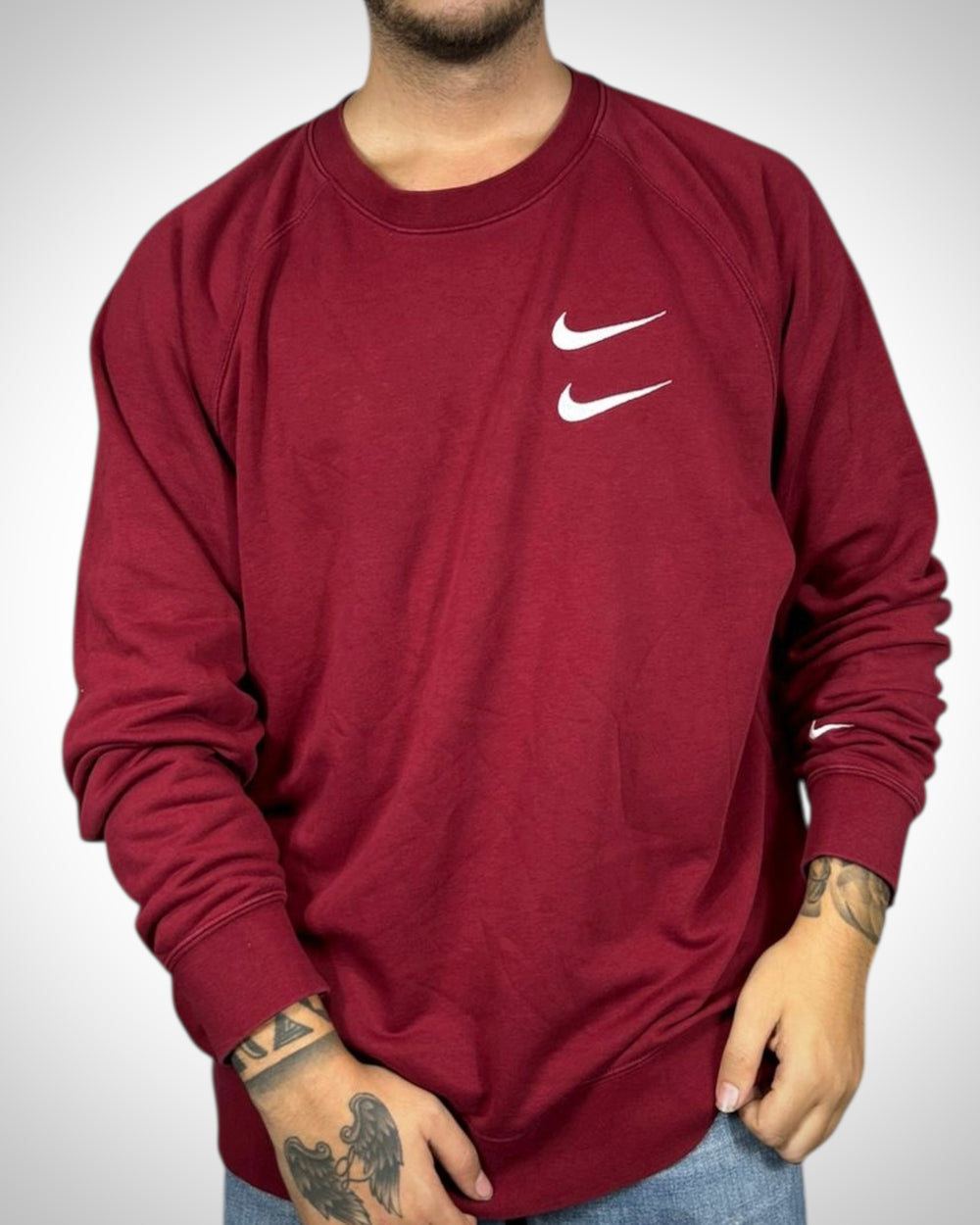 Felpa Nike International Double Swoosh Bordeaux Vintage