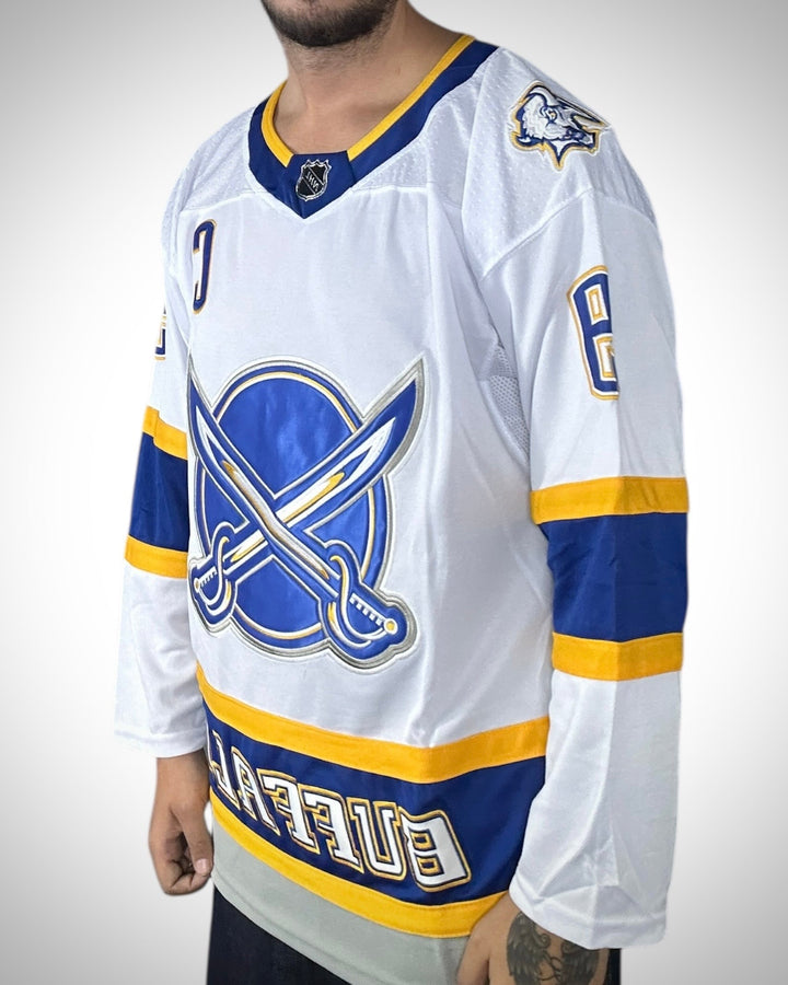 Maglia NHL Adidas Buffalo Sabres Jack Eichel #9 Bianca