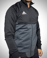 Track Jacket Vintage Adidas Black & Grey – Dual Tone Edition