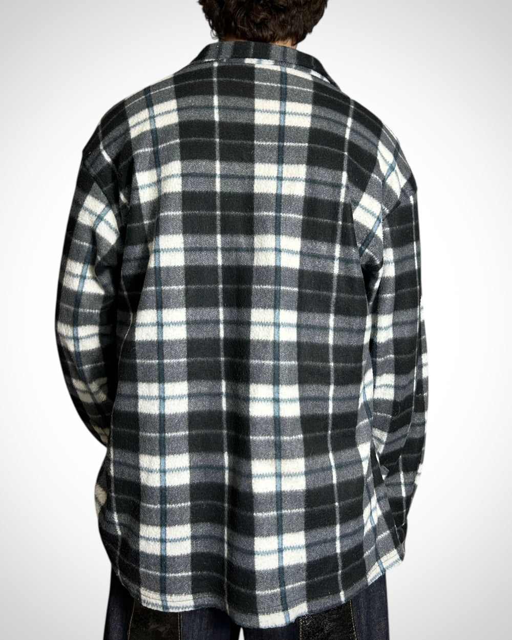 Vintage Check Shirt Pile Grey Black