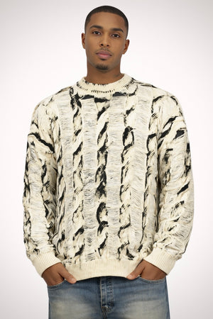 Contrast Cable Sweater