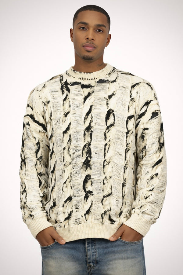 Contrast Cable Sweater