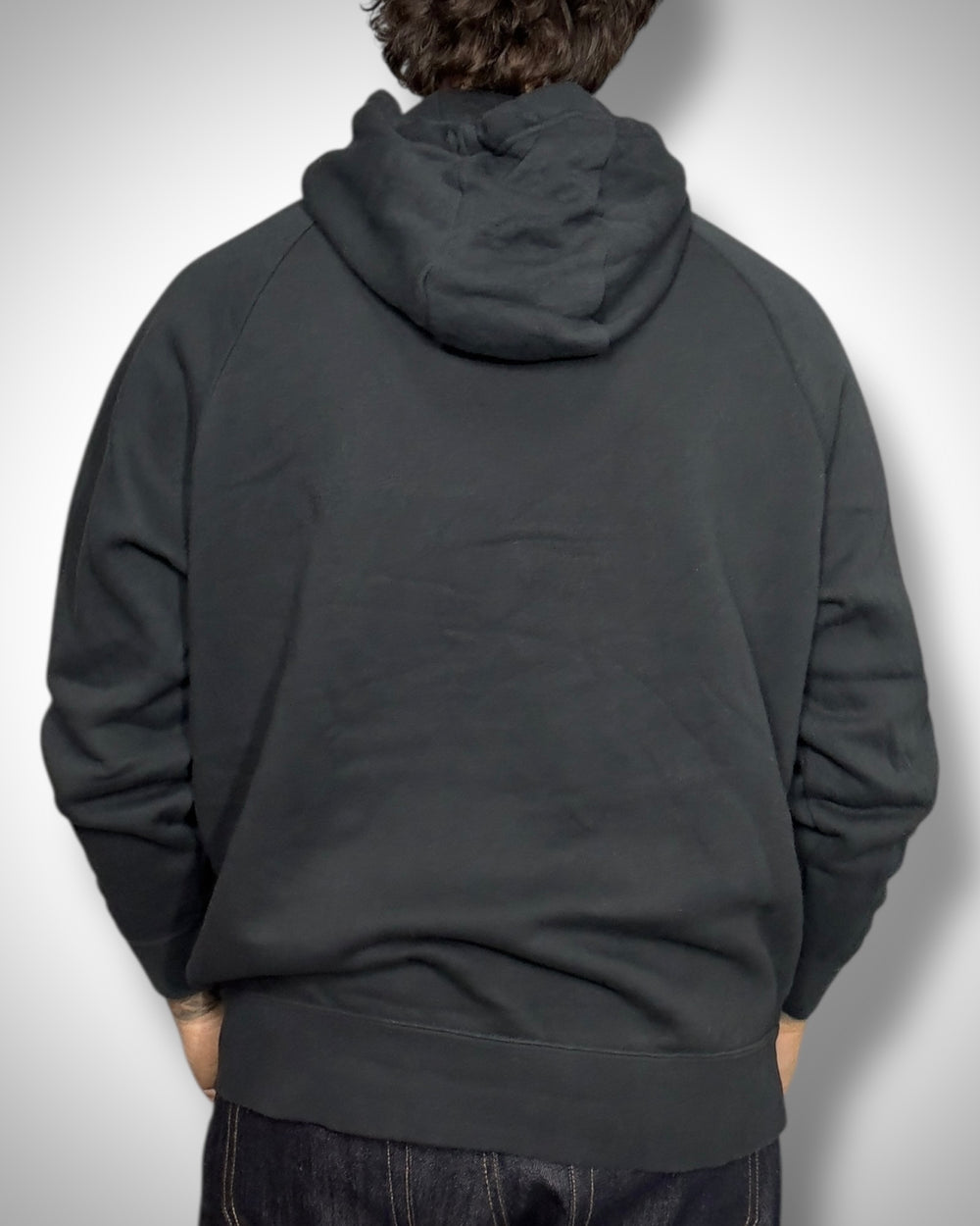 Nike Hoodie Nero con Zip Frontale e Swoosh Speed Logo