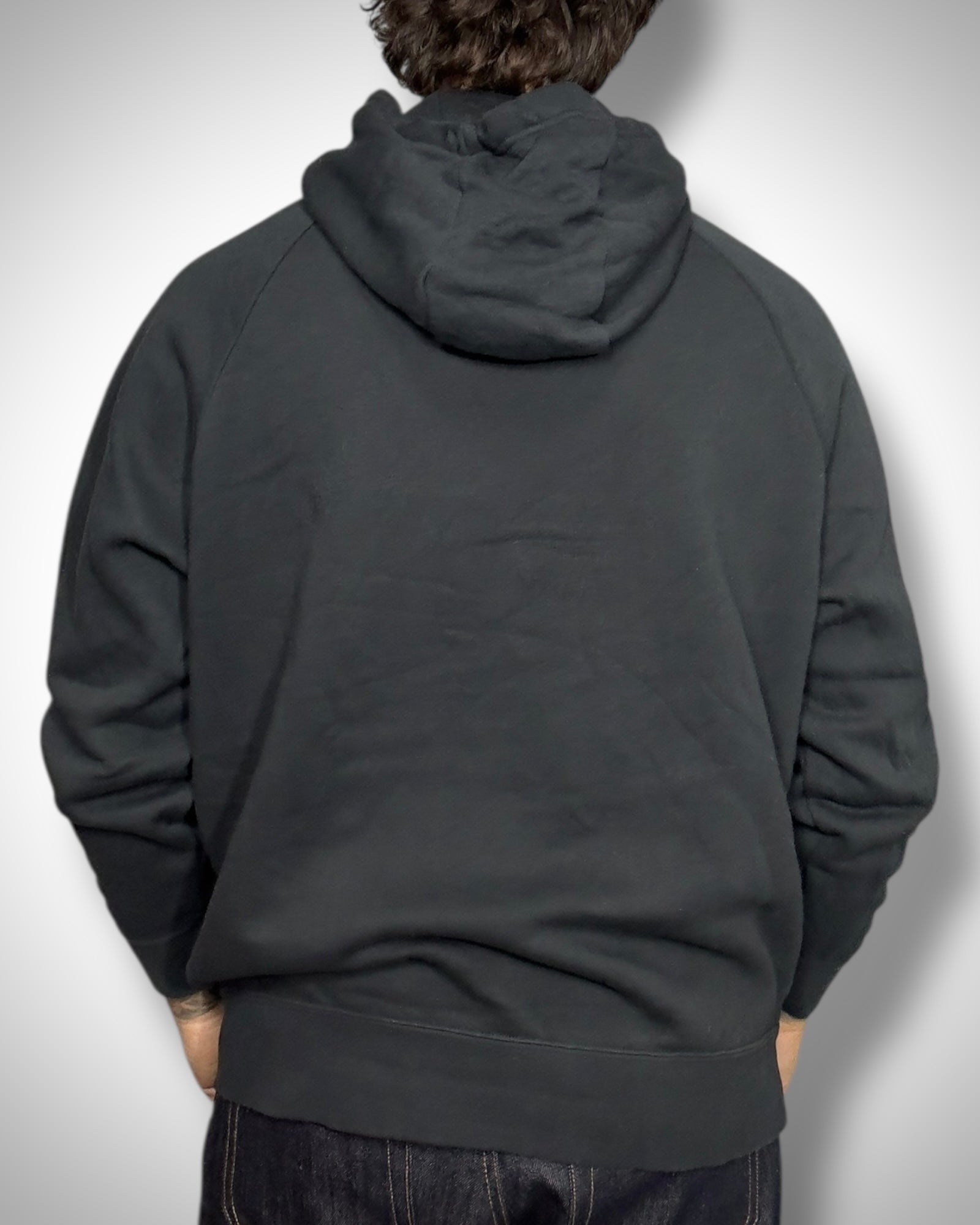 Nike Hoodie Nero con Zip Frontale e Swoosh Speed Logo