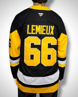 Maglia Vintage NHL Pittsburgh Penguins Lemieux #66 Nera e Gialla