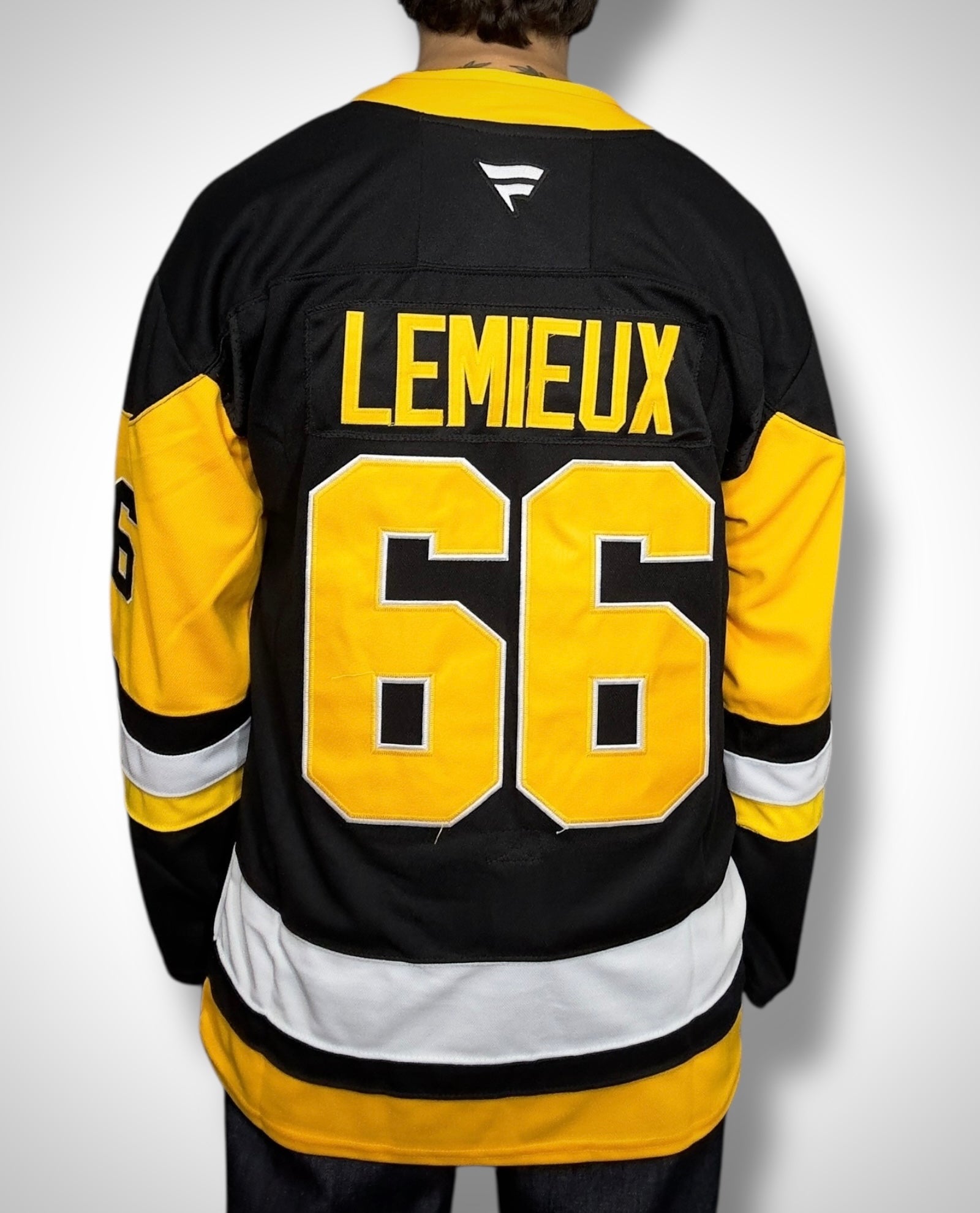 Maglia Vintage NHL Pittsburgh Penguins Lemieux #66 Nera e Gialla