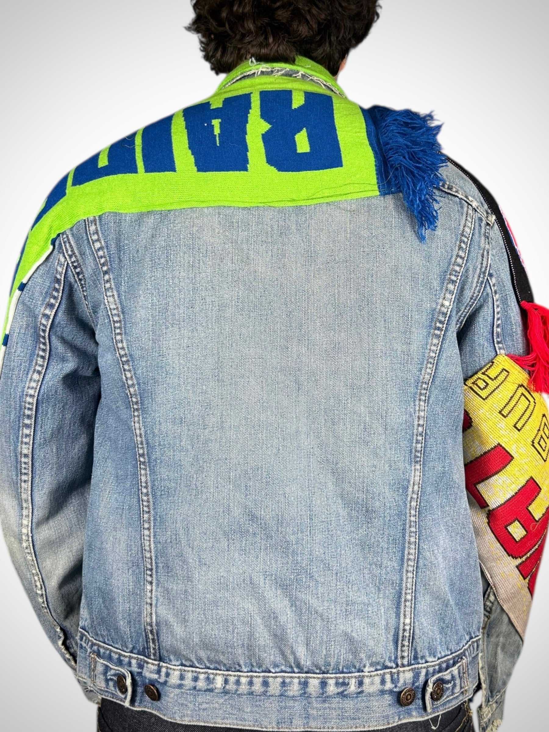 Vintage Denim Jacket Reworked “Bayern Clash”