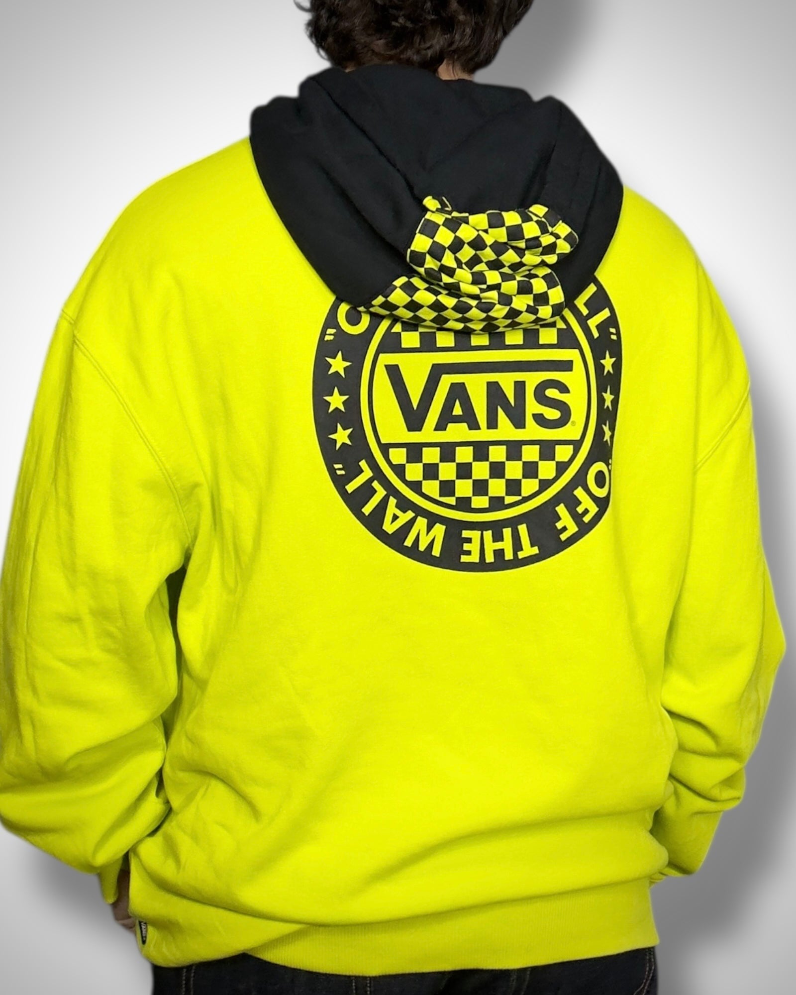 Felpa Vintage Vans Hoodie Giallo Fluo – Off The Wall Edition