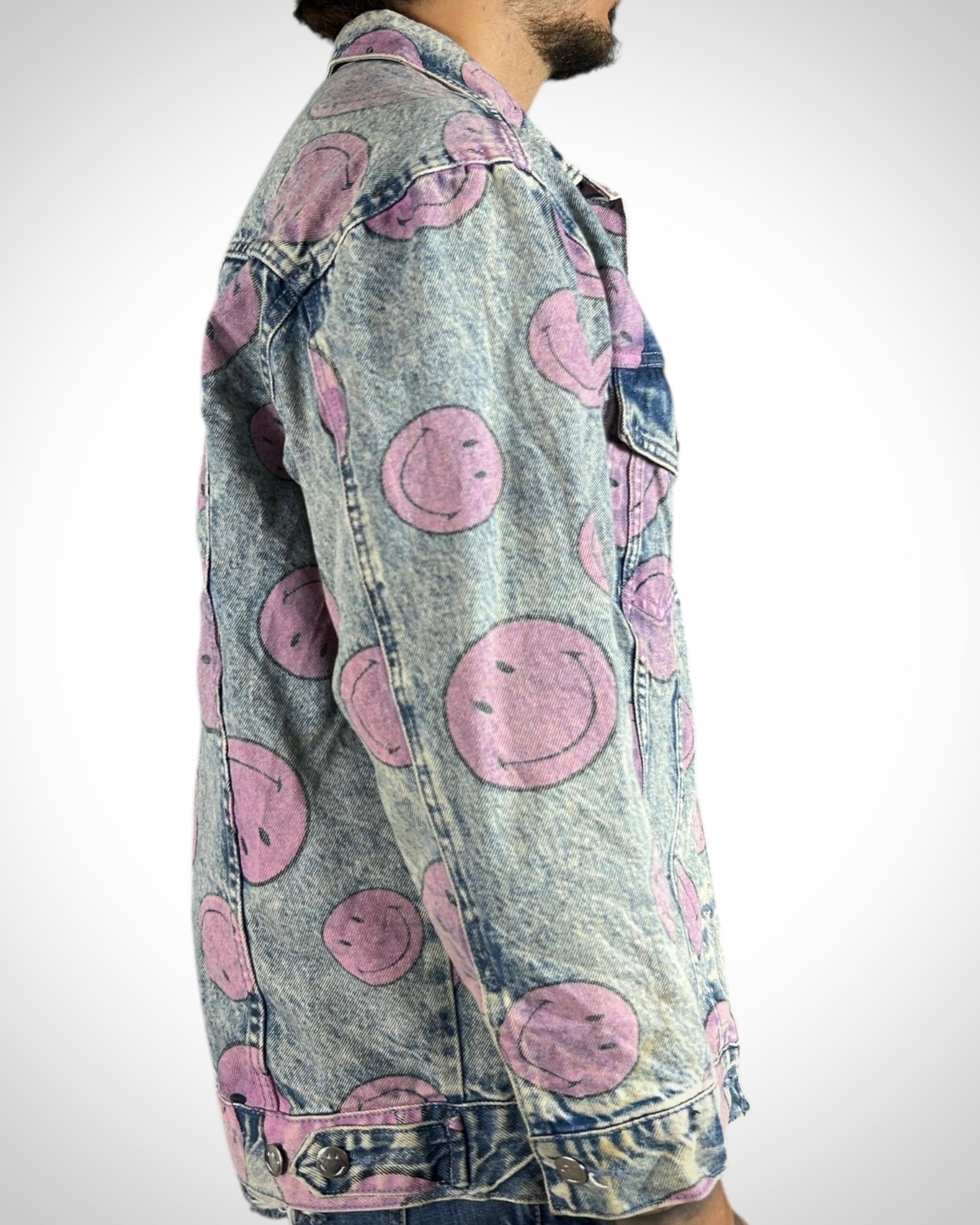 Giacca denim Bershka stampa Smiley