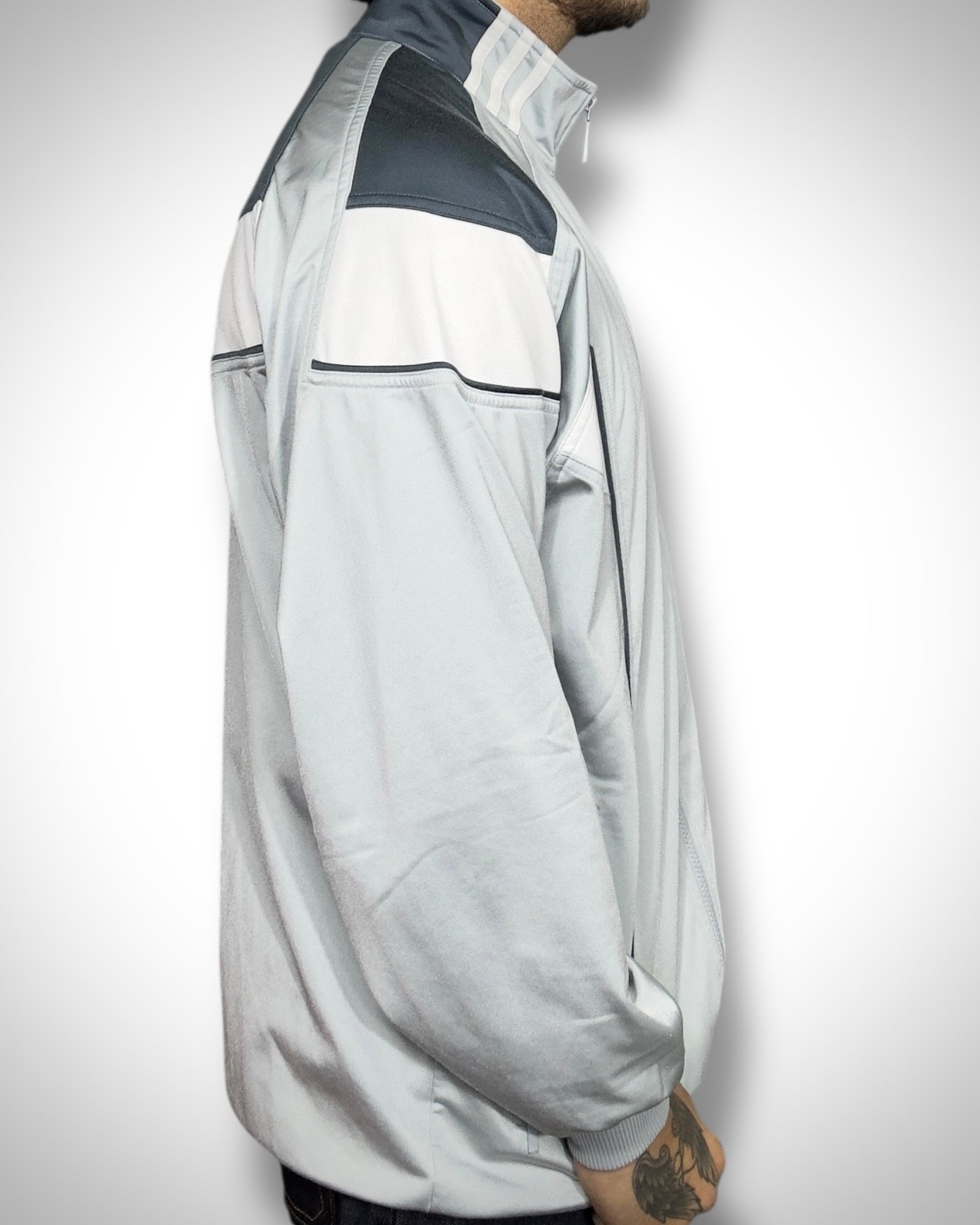 Adidas Vintage Track Jacket Bianco Grigio