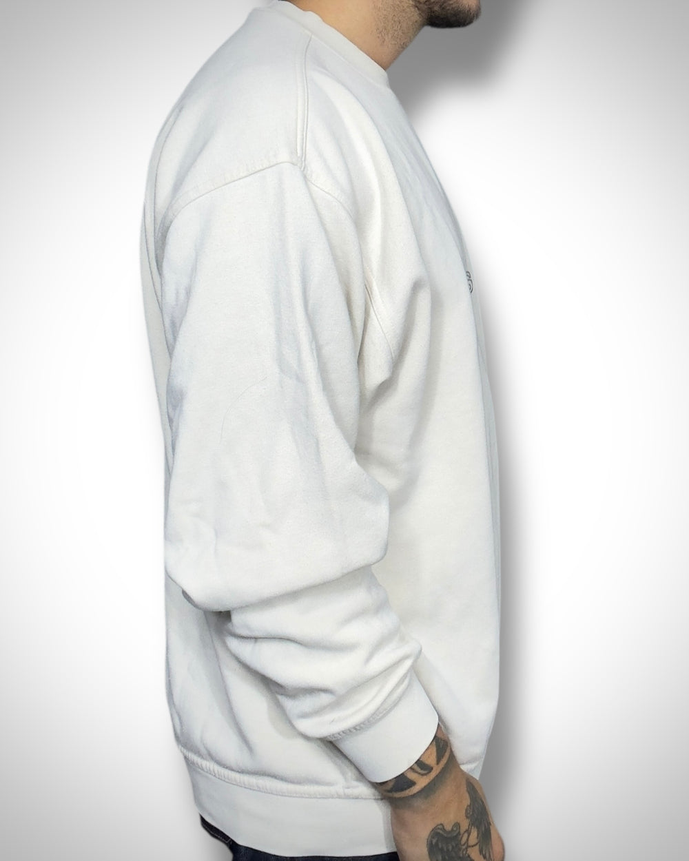 Felpa Vintage Adidas Bianco Panna – Essential Logo Crewneck