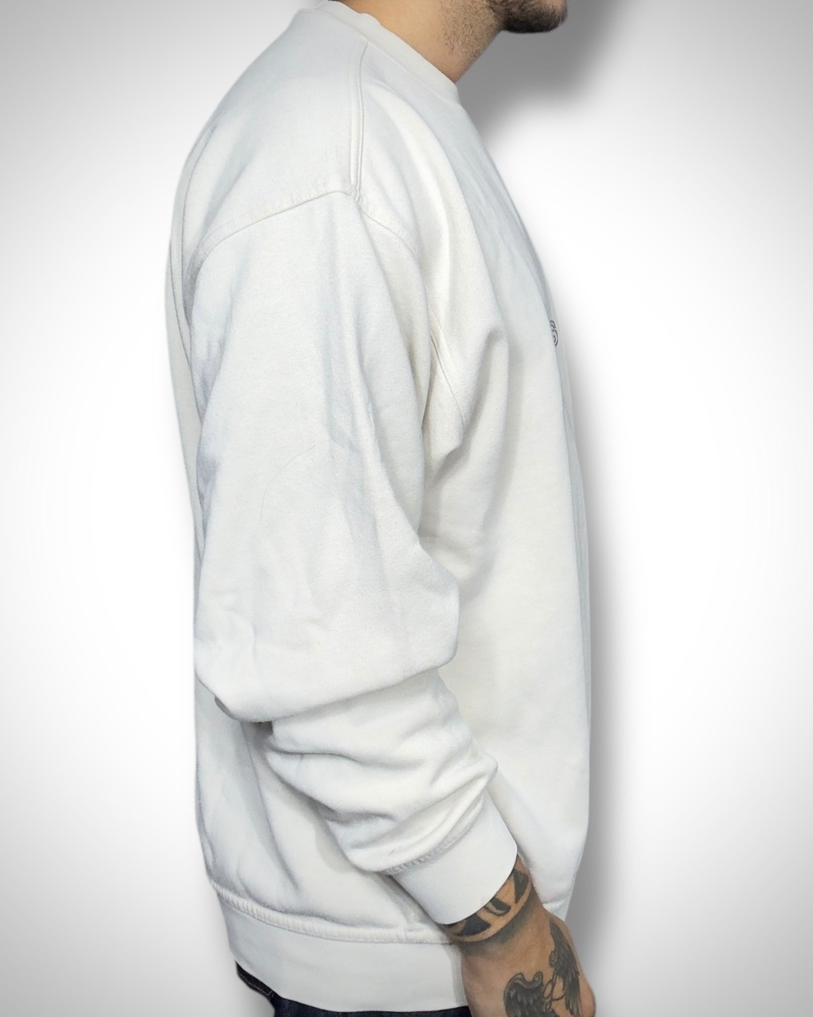 Felpa Vintage Adidas Bianco Panna – Essential Logo Crewneck