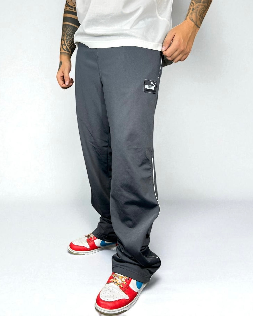 Vintage Puma Track Pants Grey 2000s — Reflect Line