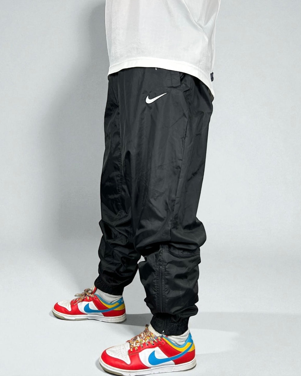 Vintage Nike Track Pants Black 90s — Swoosh Classic