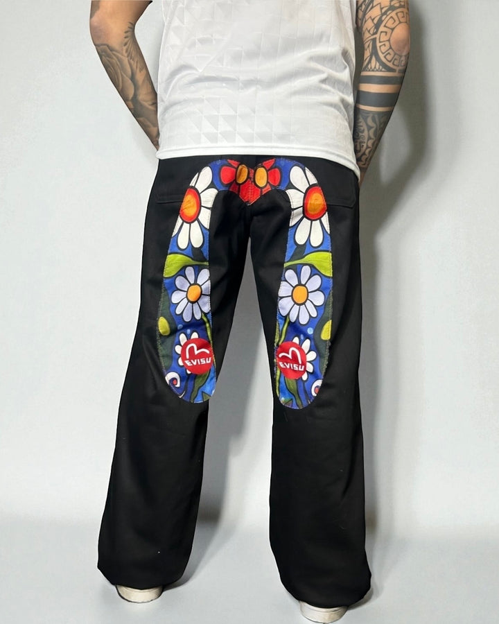 Reworked Evisu – Floral Daisy Graphic