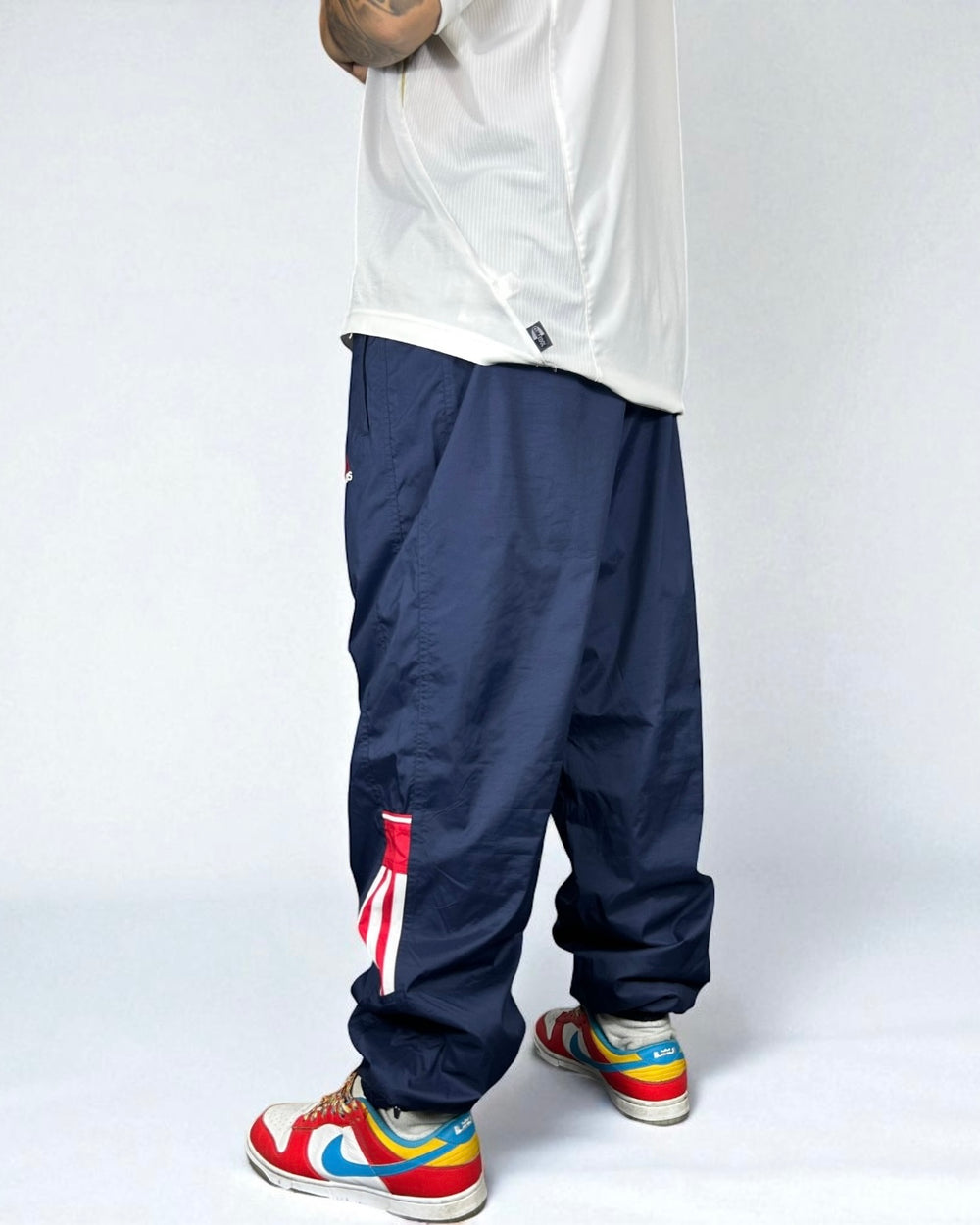 Vintage Adidas Track Pants Navy 90s — Red Stripes Edition