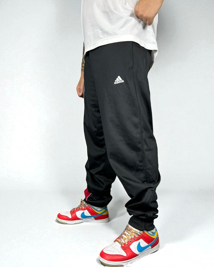 Vintage Adidas Track Pants Black & Red 2000s — Color Block Edition
