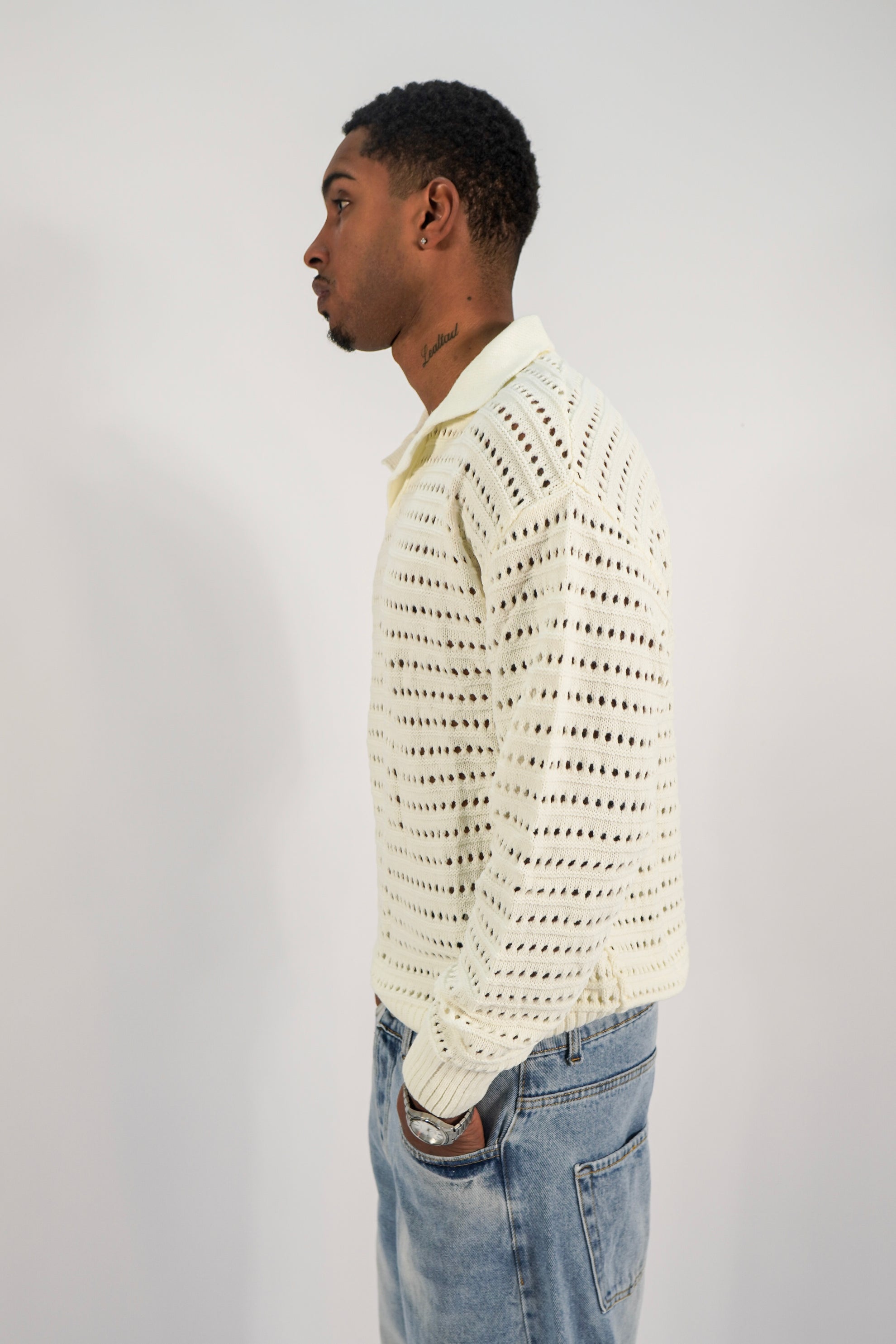 Pull over Cream Grid