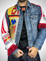 Vintage Denim Jacket Reworked “Red Bull Energy”