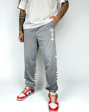 Vintage Adidas Track Pants Grey 2000s — Multi Trefoil Edition