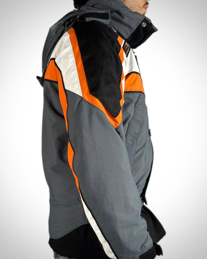 Giubbino Brexton vintage racing grigia/arancio