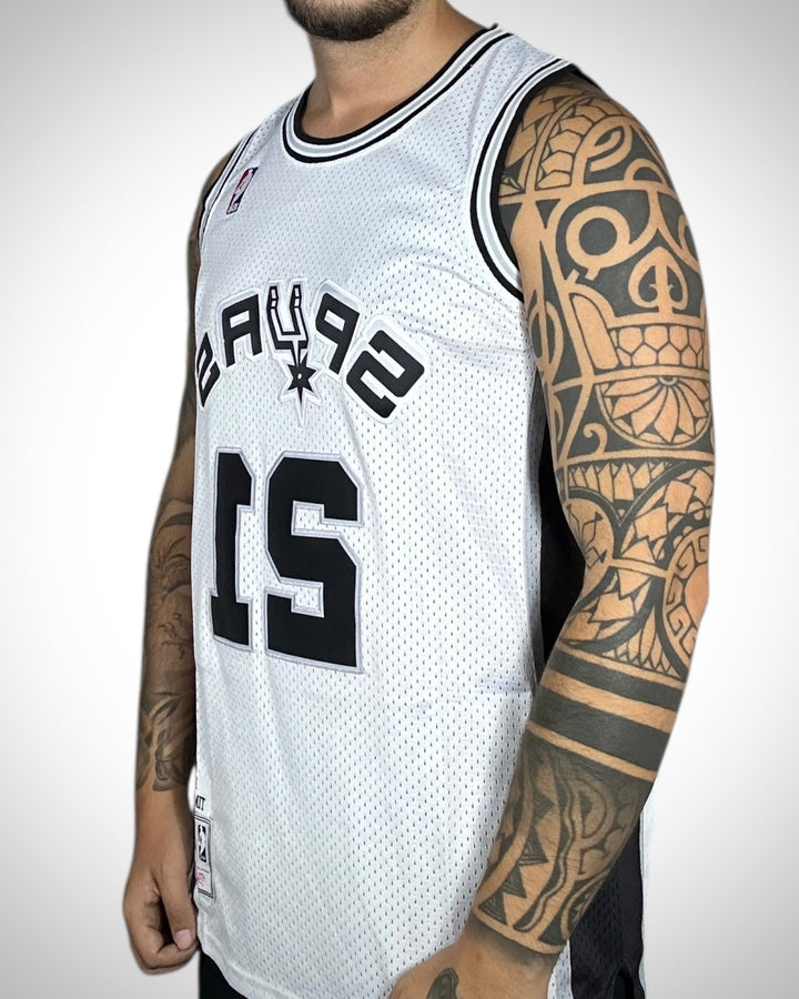 Canotta NBA Mitchell & Ness San Antonio Spurs Tim Duncan #21 Bianca Hardwood Classics