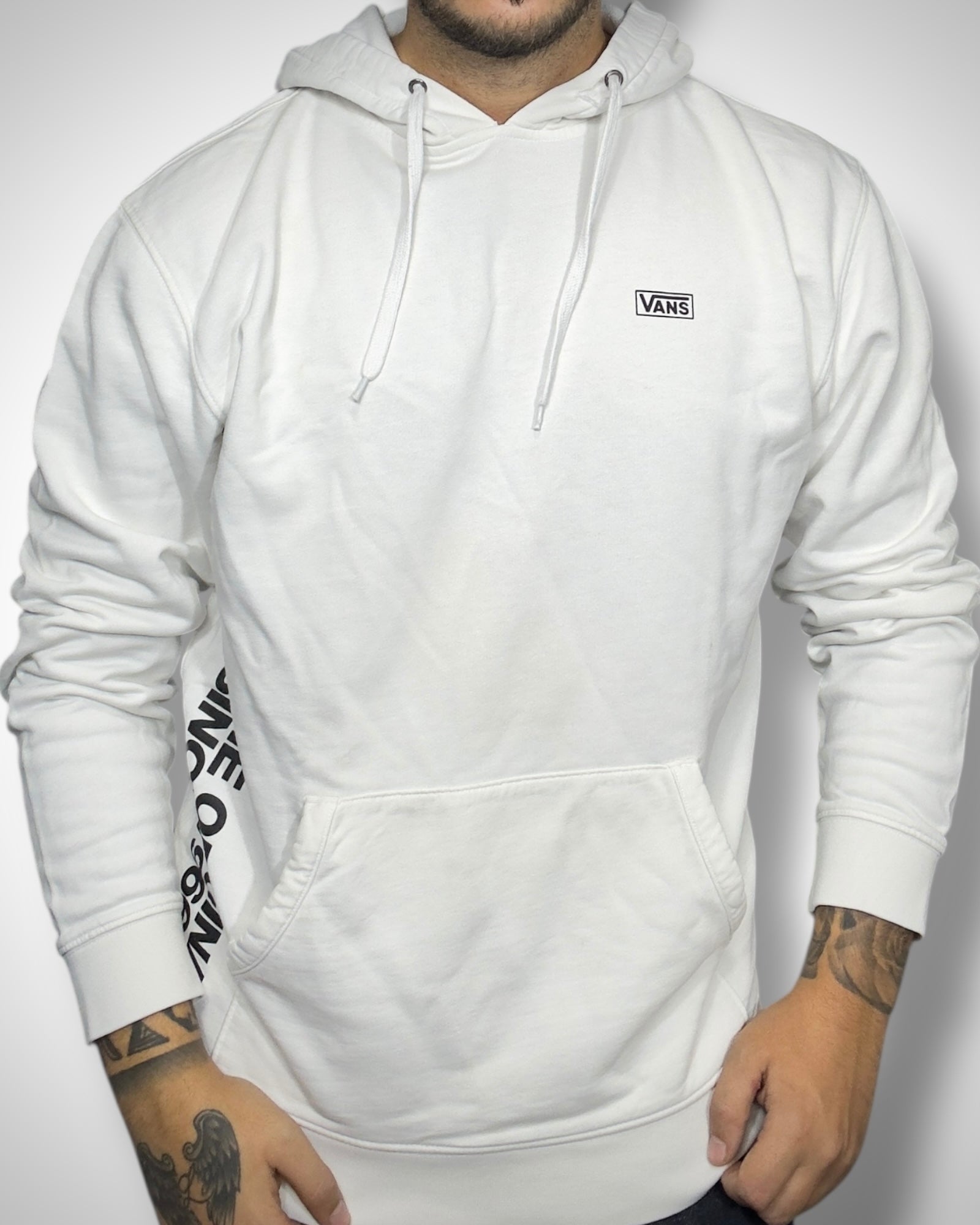 Felpa Vintage Vans Hoodie Bianca – Off The Wall Classic Edition