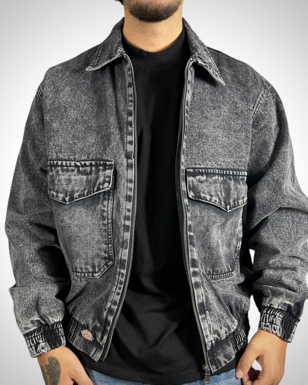 Giubbotto Dickies Vintage Stone Washed Nero – Custom Rework