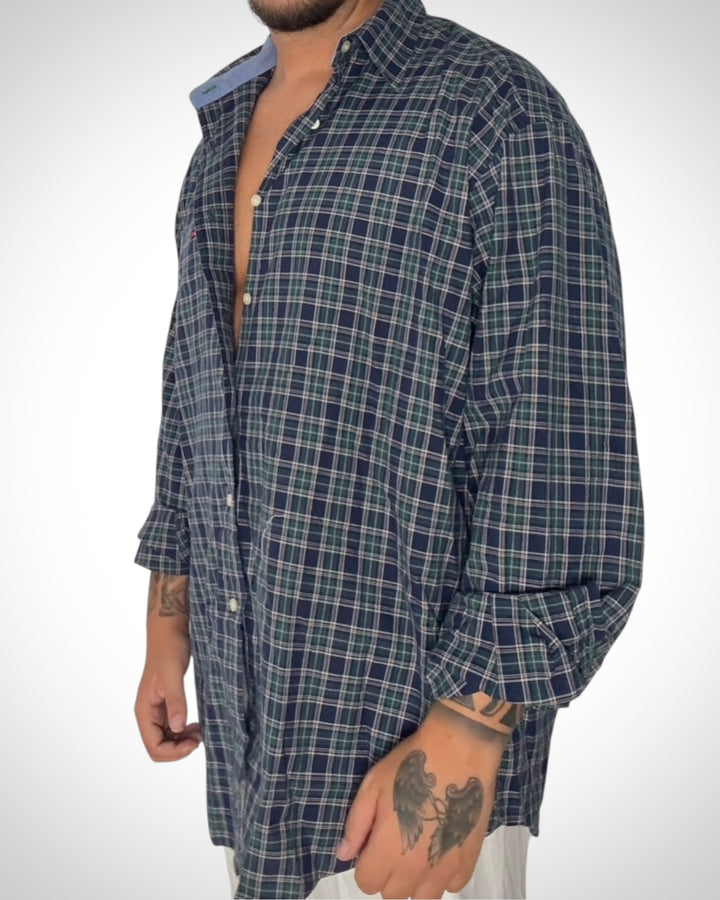 Camicia Vintage Tommy Hilfiger – Quadretti Verdi e Blu