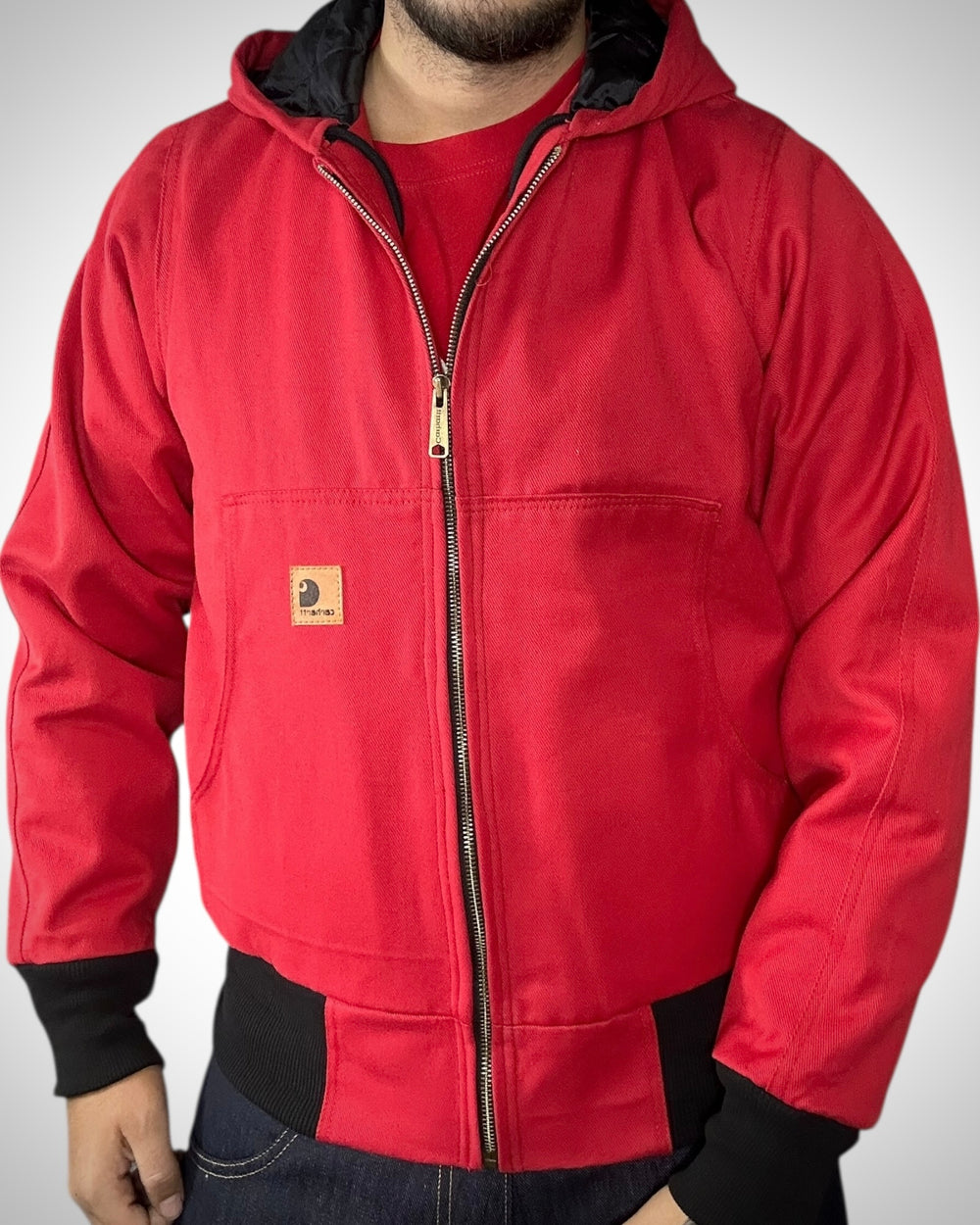 Giubbino Reworked Carhartt Active Rossa con Cappuccio