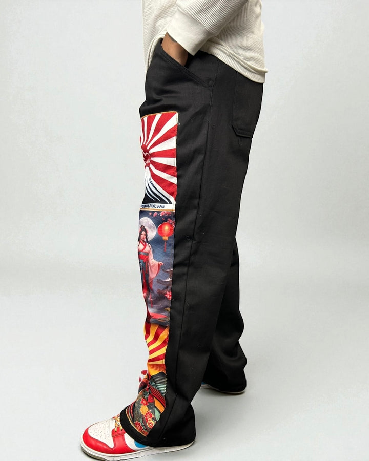 Evisu Reworked – Limited Art Patch “Fuji Lanterns Geisha Sunset” (Black)