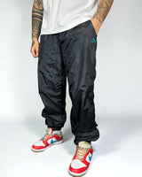 Vintage Puma Track Pants Black 90s — Teal Logo Edition