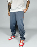 Vintage Adidas Track Pants Grey Blue 2000s — Orange Logo Edition