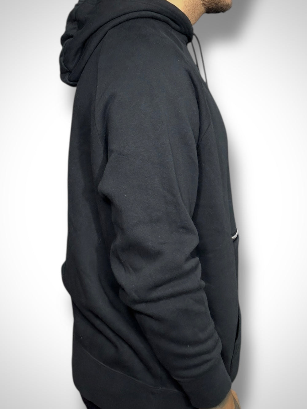 Nike Hoodie Nero con Zip Frontale e Swoosh Speed Logo