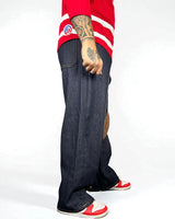 Jeans Reworked Evisu Denim Baggy con Gabbiano Frontale Gold Laminato