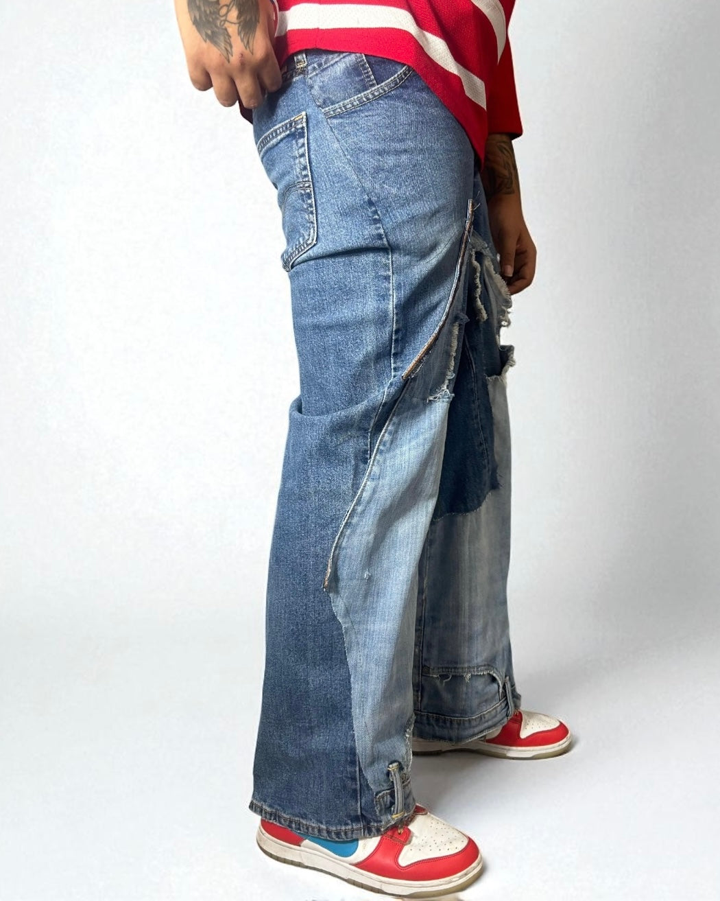 Reworked Levis jeans "Stone Fade"