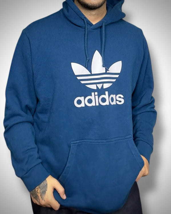 Adidas Originals Hoodie Blu con Logo Trefoil