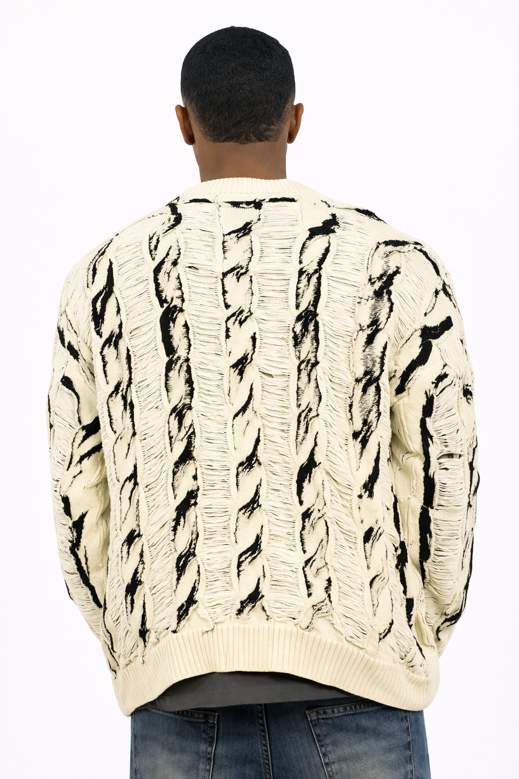 Contrast Cable Sweater