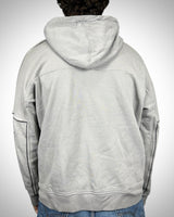 Felpa Hoodie Vintage Adidas Grigia con Logo Trefoil