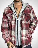 Vintage Hooded Check Shirt Jacket