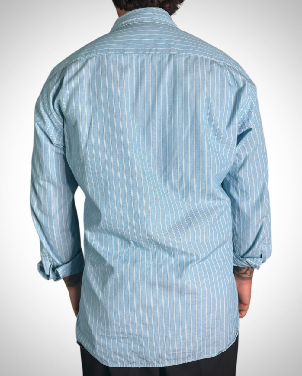 Camicia Tommy Hilfiger – Azzurra a Righe Bianche (Cotone 80’s Ply)