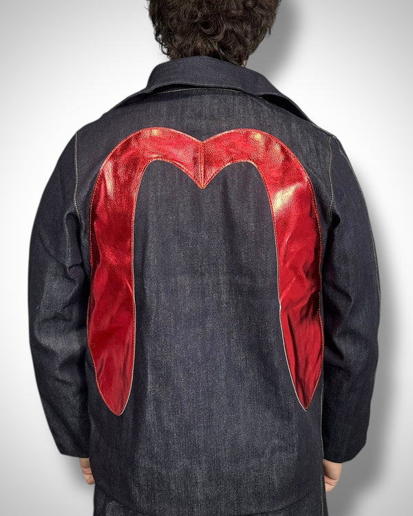 Giacca Reworked Evisu Rosso Metallic Interno Trapuntato
