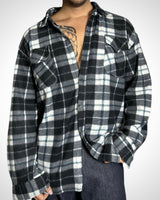 Vintage Check Shirt Pile Grey Black