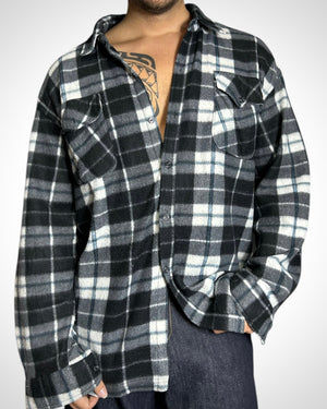 Vintage Check Shirt Pile Grey Black