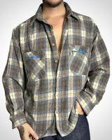 Vintage Check Shirt Brown Blue Zip