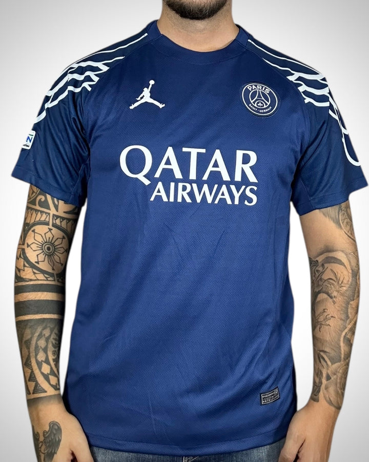 Maglia PSG Jordan Champions League Ousmane Dembélé #10 Blu