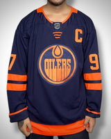 Maglia NHL Edmonton Oilers McDavid #97 Alternate Navy Jersey