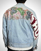 Reworked Denim Jacket - Patch Scarf Edition
