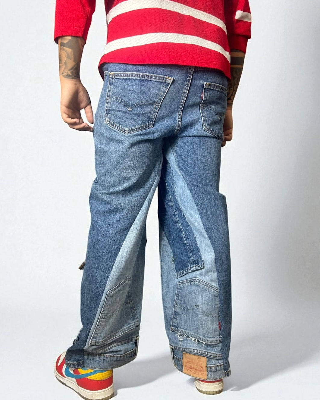 Reworked Levis jeans "Stone Fade"
